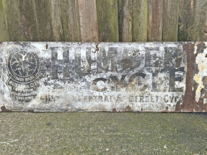 LOT 03 1920s ‘HUMBER CYCLE AGENT’ ENAMEL SIGN