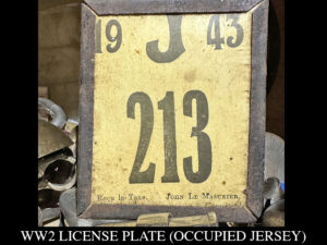 LOT 37 1943 WW2 BICYCLE LICENSE PLATE - OCCUPIED JERSEY, CHANNEL ISLANDS